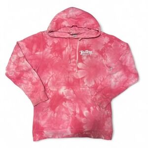 Buttery San Diego Tie-Dye Hoodie - Pink Embroidered Pullover - Size S